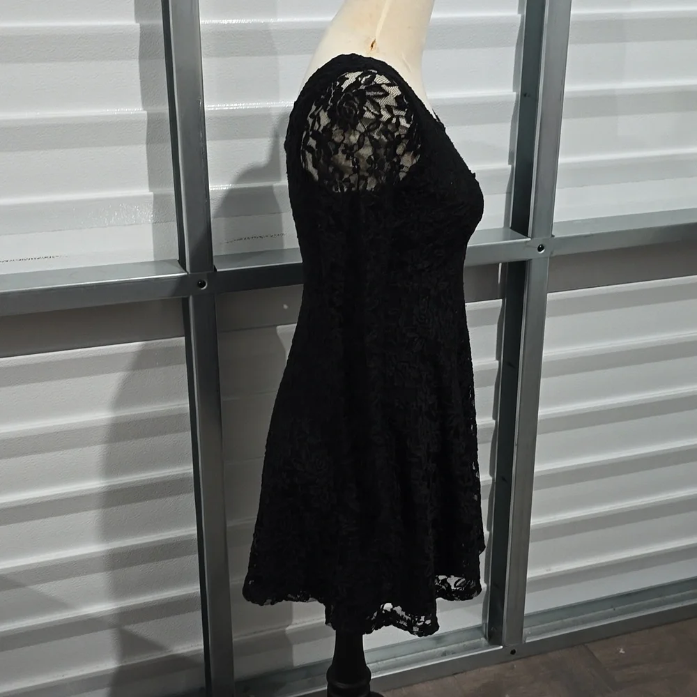 LOVE J Black Lacy Dress‎ Medium - Picture 3 of 11